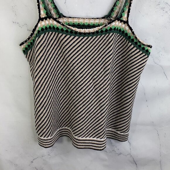 y2k knit Cami Tank Top Womens sz 18 20 2XL Hippy Square Neck crochet Retro Boho - Picture 4 of 10